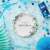 Elegantes Grünes BlumenblätterBrautparty Pappteller (Party)