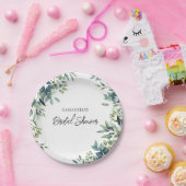 Elegantes Grünes BlumenblätterBrautparty Pappteller (Party)