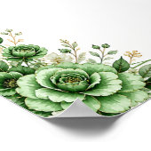 Elegantes grünes Blumendesign Poster (Ecke)