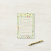 Elegantes Grünes Blumenmuster Personalisiert Post-it Klebezettel (Auf Schreibtisch)