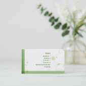 Elegantes grünes Blumenmuster Visitenkarte (Stehend Vorderseite)