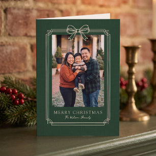 Elegantes grünes Bogen-Design Frohe Weihnachten Fo