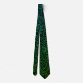 Elegantes grünes Boho-Blumenmuster Krawatte (Rückseite)