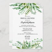 Elegantes grünes botanisches Brautparty Einladung (Vorne/Hinten)