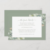 Elegantes, grünes, botanisches Detail Begleitkarte (Vorne/Hinten)