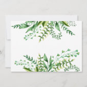 Elegantes grünes botanisches einladung (Rückseite)