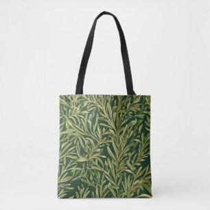 Elegantes grünes botanisches Vintage-Blattmuster Tasche