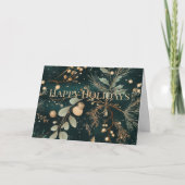 Elegantes grünes botanisches Weihnachtsfest Karte (Vorderseite)