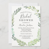 Elegantes grünes Brautparty Einladung (Vorderseite)