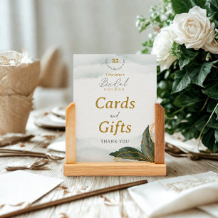 Elegantes Grünes Brautparty Karte & Geschenke Unte