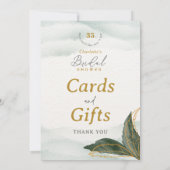 Elegantes Grünes Brautparty Karte & Geschenke Unte (Rückseite)