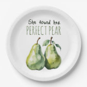 Elegantes grünes Brunch Perfect Pear Brautparty Pappteller (Vorderseite)