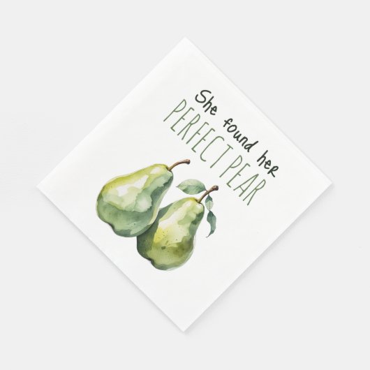 Elegantes grünes Brunch Perfect Pear Brautparty Serviette (Ecke)