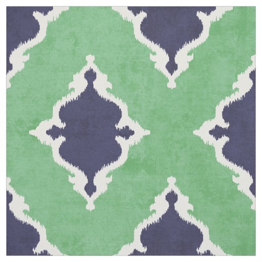 Elegantes, grünes Damast-Tribal Stoff (Muster)