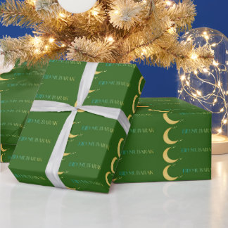 Elegantes grünes Eid-Geschenkpapier Geschenkpapier