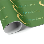 Elegantes grünes Eid-Geschenkpapier Geschenkpapier (Rolleneckpunkt)
