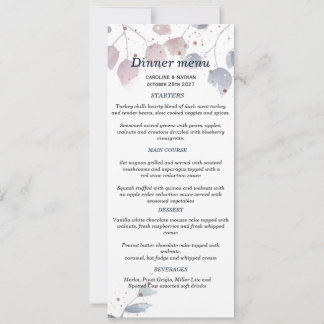Elegantes Grünes Einfaches Hochzeitsmenü Einladung