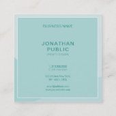 Elegantes grünes Einfaches Template Beruflich mode Quadratische Visitenkarte (Rückseite)