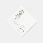 Elegantes grünes Eucalyptus Name Retirement Party Serviette (Ecke)