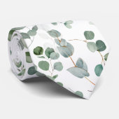 Elegantes grünes Eukalyptus-Muster Krawatte (Gerollt)