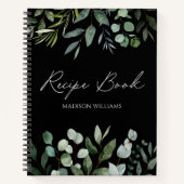 Elegantes Grünes Eukalyptus Personalisiertes Rezep Notizblock (Vorderseite)