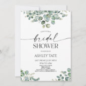 Elegantes grünes Eukalyptus-Pflanze-Brautparty Einladung (Vorderseite)
