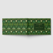 Elegantes grünes Floraldesign Gästebuch (Voll)