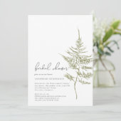 Elegantes grünes, florales Brautparty Einladung (Stehend Vorderseite)