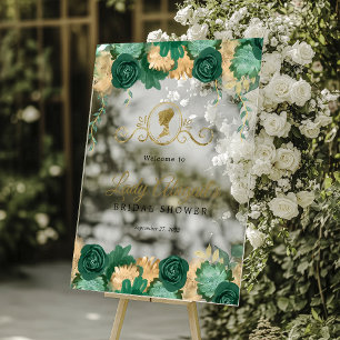 Elegantes grünes, florales Viktorianisches Brautpa Acrylschild