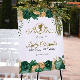 Elegantes grünes, florales Viktorianisches Brautpa Poster