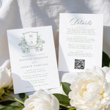 Elegantes grünes florales Wappen Brautkleid mit al