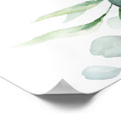 Elegantes Grünes Foliage Begrüßungszeichen Poster (Ecke)