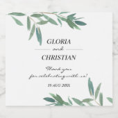 Elegantes grünes Foliage Wedding Beer Flasche Labe Bierflaschenetikett (Einzelnes Label)