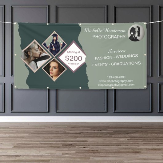 Elegantes grünes Foto Collage Beruflich Business Banner