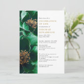 Elegantes grünes Foto Einladung (Stehend Vorderseite)