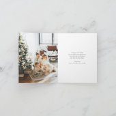 Elegantes grünes Foto Frohe Weihnachten geklappt (Innenseite)