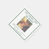 Elegantes grünes Foto für Hochzeiten Serviette (Ecke)