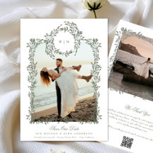 Elegantes grünes Foto mit Kranzrahmen