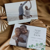 Elegantes Grünes Foto Save the Date