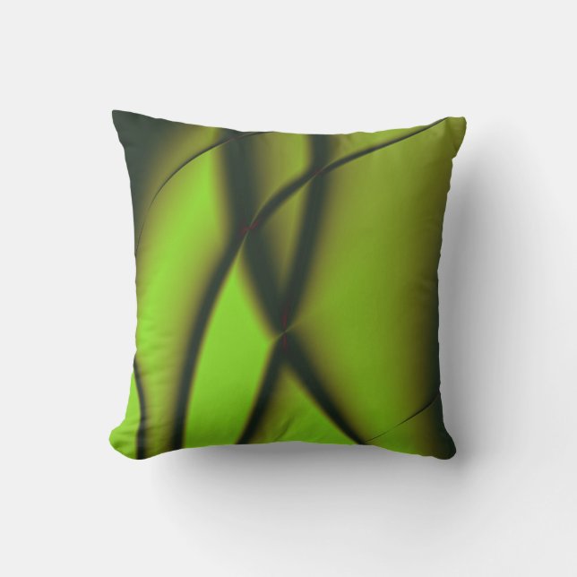 Elegantes grünes Fraktal Design Kissen (Vorderseite)