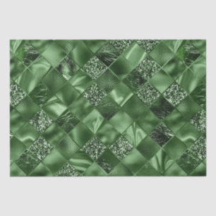 Elegantes grünes Glitter-Diamant-Gittermuster Seidenpapier