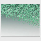 Elegantes grünes Glitter-Ombre-Kaskadendesign Geschenkpapier (Flach)