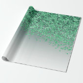 Elegantes grünes Glitter-Ombre-Kaskadendesign Geschenkpapier (Ungerollt)