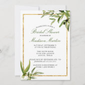 Elegantes grünes Gold Botanisches Brautparty Einladung (Vorderseite)