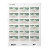 Elegantes grünes Gold Glitzer Wasserfarbzeichen Adressaufkleber (Vorne)