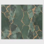 Elegantes grünes Gold-Marmor-Umschlagpapier Geschenkpapier (Flach)
