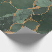 Elegantes grünes Gold-Marmor-Umschlagpapier Geschenkpapier (Ecke)