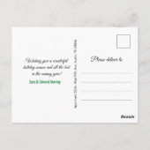 Elegantes grünes Gold mit Blumen Weihnachten im ne Postkarte (Rückseite)