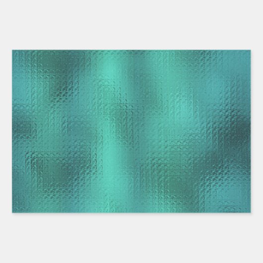 Elegantes grünes Gold Streifen Metallisches Gesche Geschenkpapier Set (Vorderseite 3)