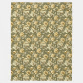 Elegantes grünes goldenes Wurf Botanical Chic Akze Fleecedecke (Vorderseite)